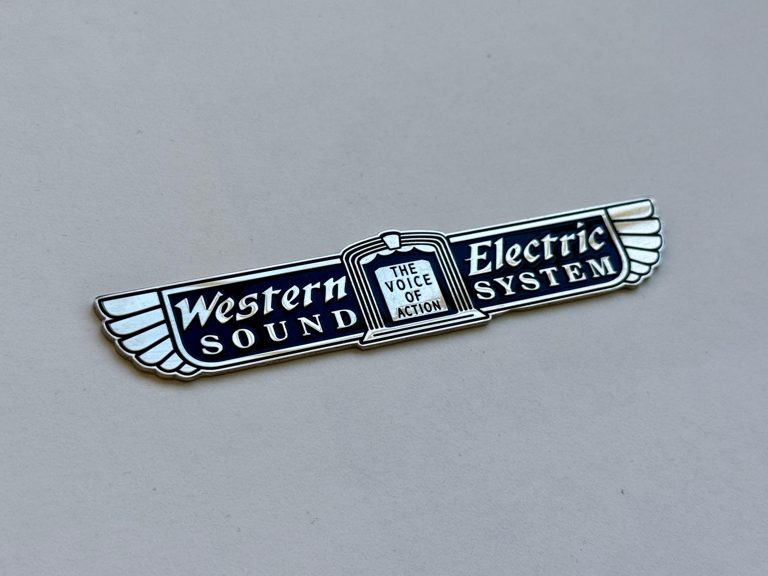 Western Electric Logo Badge – Vintage Audio Emblem – Classic Hi-fi