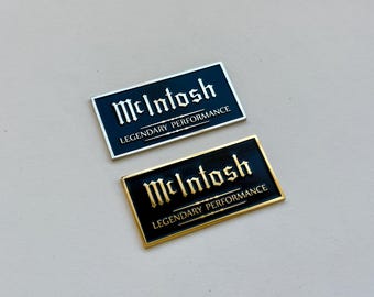 McIntosh Logo Emblem – 50mm Gold/Nickel – Vintage Audio Badge – Hi-Fi Restoration Part – Audiophile Gift Idea
