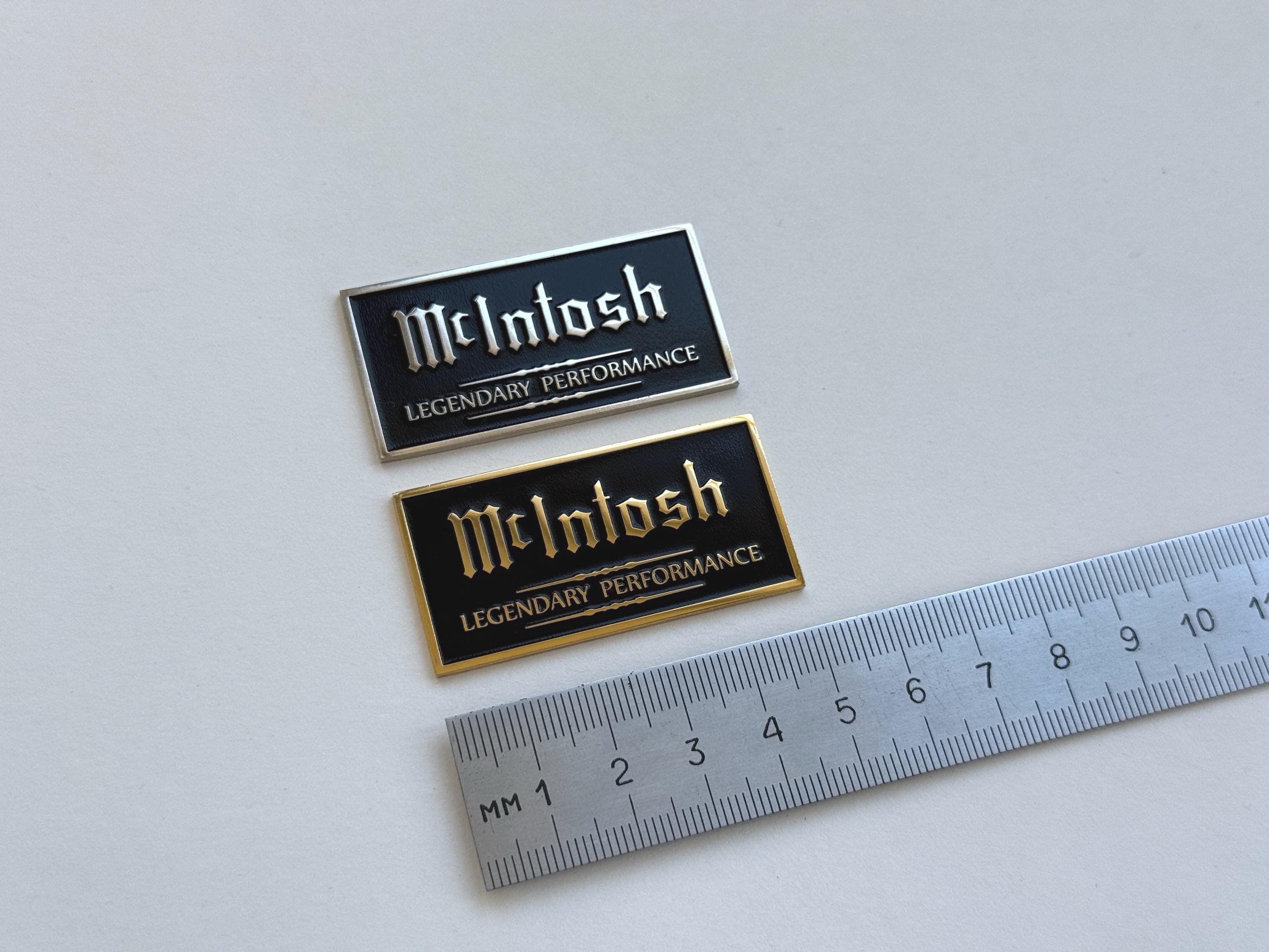 【非売品？】Mclntosh Car Audio製品展示用？エンブレム超レア品 マッキントッシュ ロゴエンブレム – 50 mm/70 mm – ゴールド/ニッケル