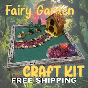 Fairy Garden Craft Kit. DIY kit with everything needed to make your own garden.