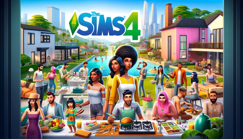 Colección completa de Los Sims 4: incluye todas las expansiones, contenidos descargables y paquetes de bonificación, paquete completo de juegos para PC imagen 1