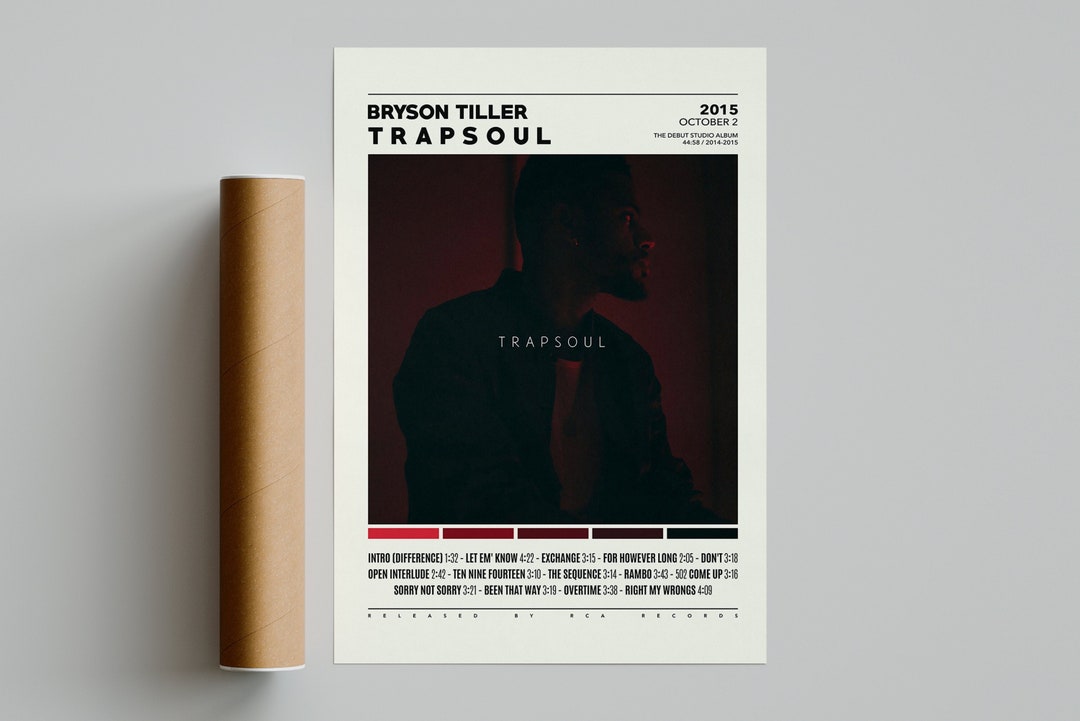 Bryson Tiller Posters / Trapsoul Poster, Tracklist Album Cover Poster