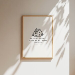 Joshua 24:15 Christliche Wandkunst Druckbare Schrift Digitaler Download Moderne Bibel Vers Neutral Wohnkultur Wandposter Minimalistische Wandkunst
