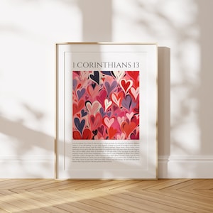 1 Corinthians 13 Christian Wall Art, Vintage Aesthetic Room Decor, Digital Download, Christian Decor, Bible Verse Art, Henri Matisse Art