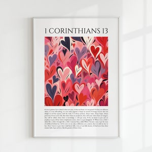 1 Corinthians 13 Christian Wall Art, Vintage Aesthetic Room Decor ...