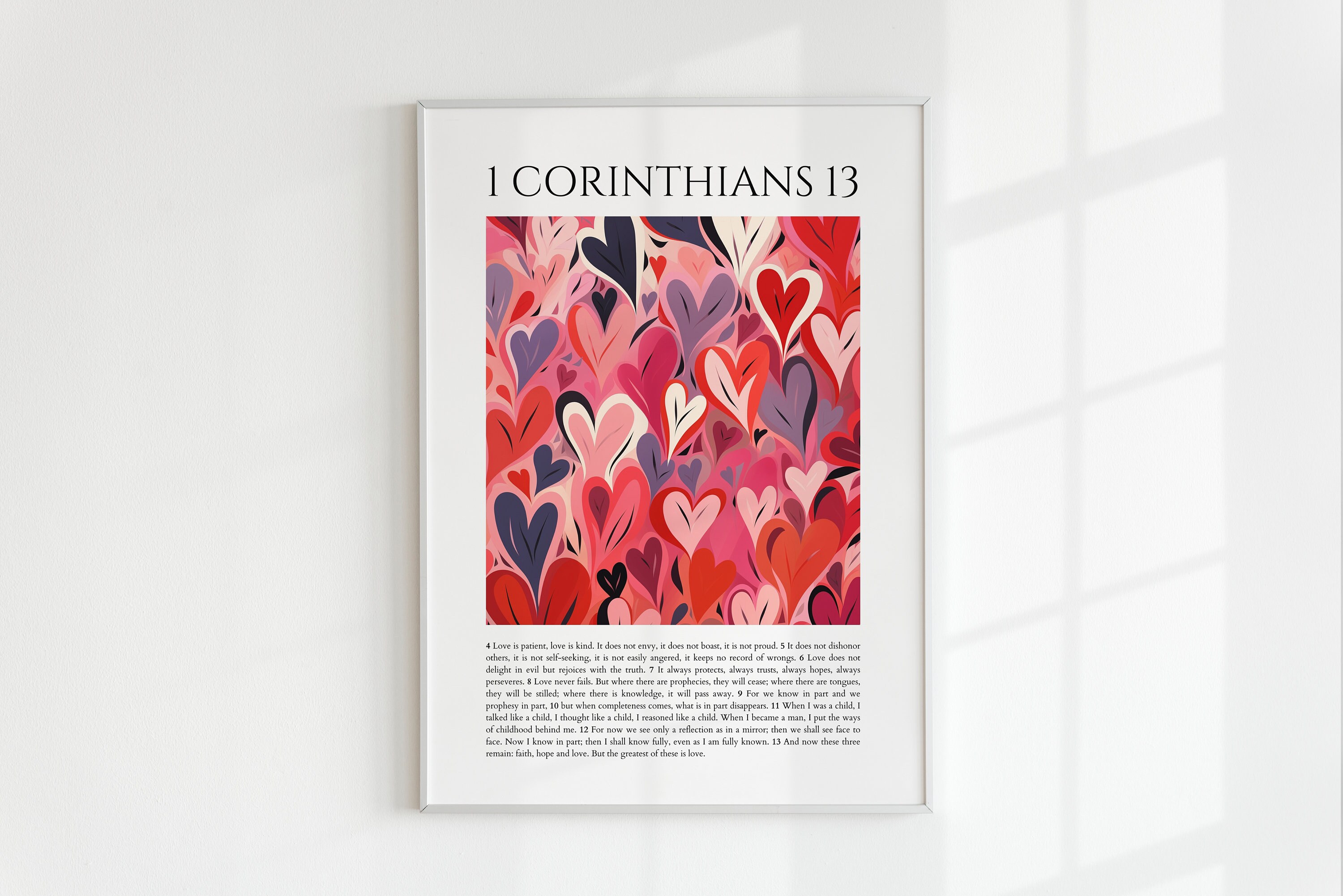 1 Corinthians 13 Christian Wall Art, Vintage Aesthetic Room Decor ...