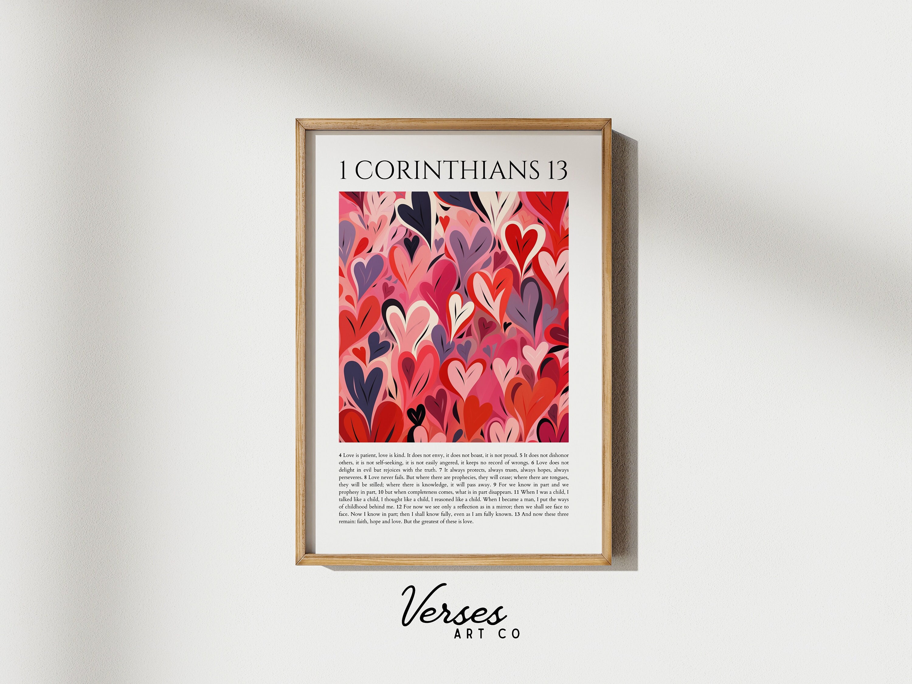 1 Corinthians 13 Christian Wall Art, Vintage Aesthetic Room Decor ...