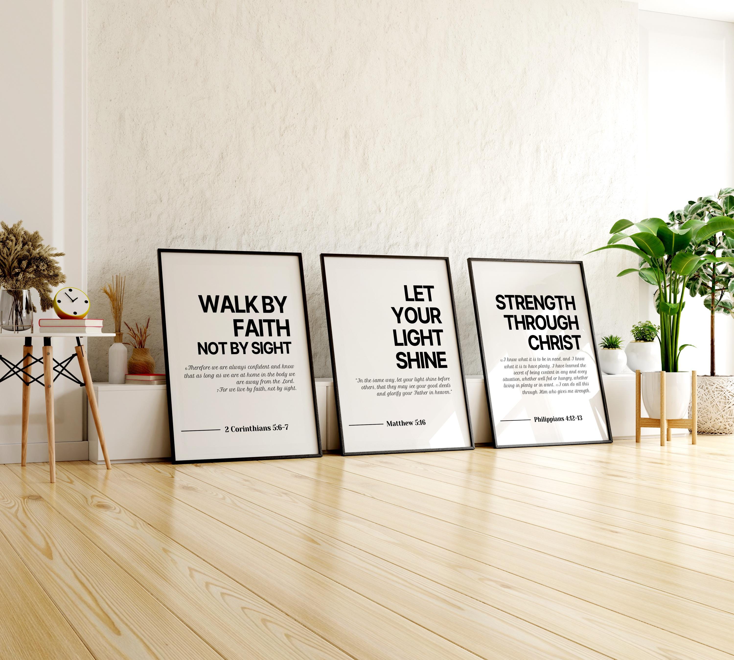 Matthew 5:16 Let Your Light Shine Bible Wall Art, Christian Home Decor ...