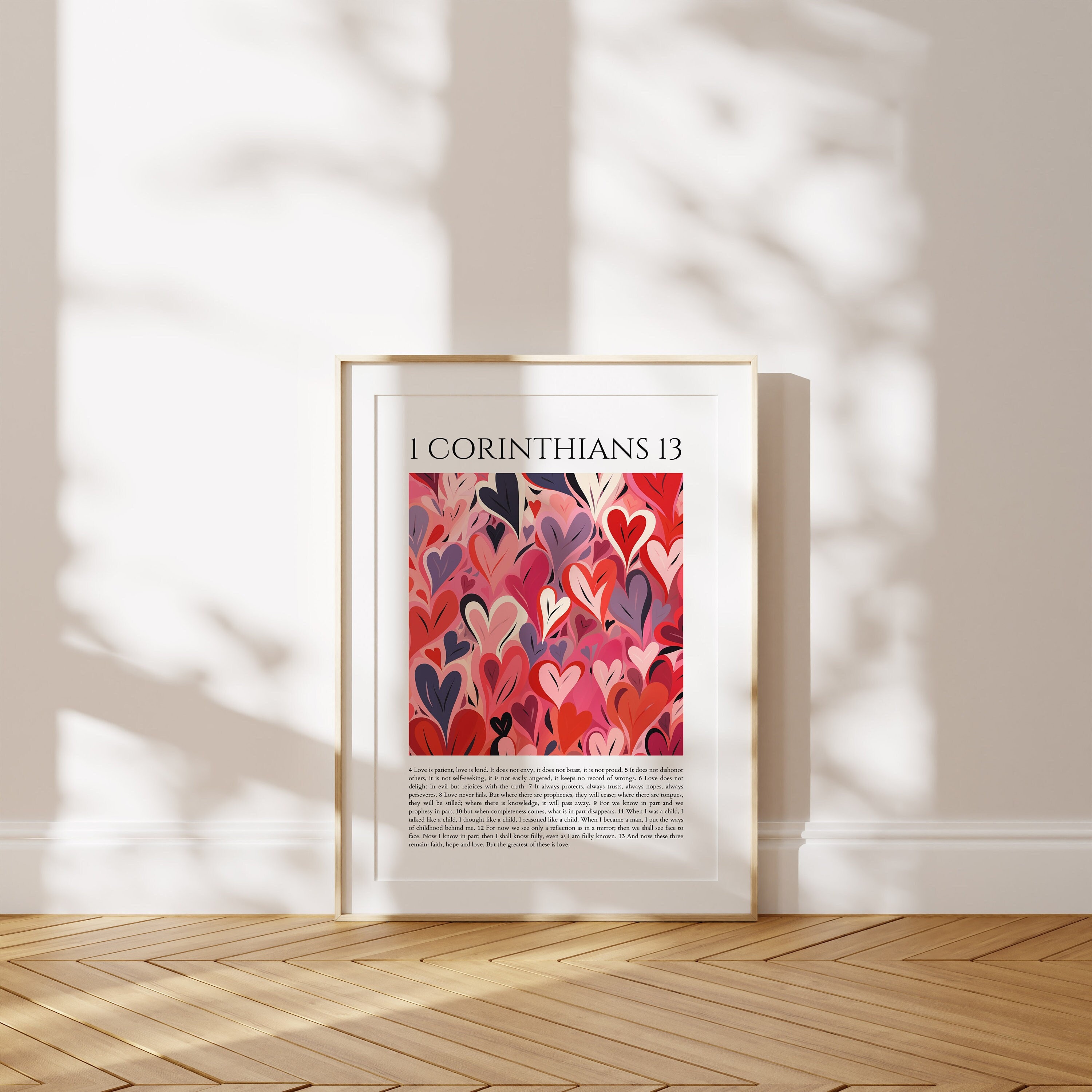 1 Corinthians 13 Christian Wall Art, Vintage Aesthetic Room Decor ...