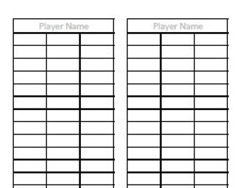 Quarkle 4-Player Score Sheet