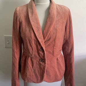 J Crew Vintage dames peplumblazer 8 terracotta fluweel Boho Chic Preppy Classic