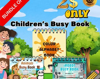 Busy Book Bundle: Toddler Activity Books, User Friendly Canva Editable (Digital Download)