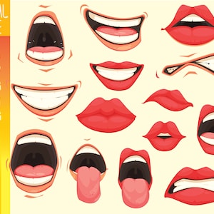 Bundle of Mouth svg, Lips digital file, Toungu funny tshirt,  DIY project, Digital download, Svg, Png, Jpg, Eps, Pdf,