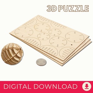 Laser geschnitten 3D Puzzle digitale Datei, CNC Dateien, Gravur SVG Design, Laser Gravur Maschine, Geschenk für Kinder schneiden Datei