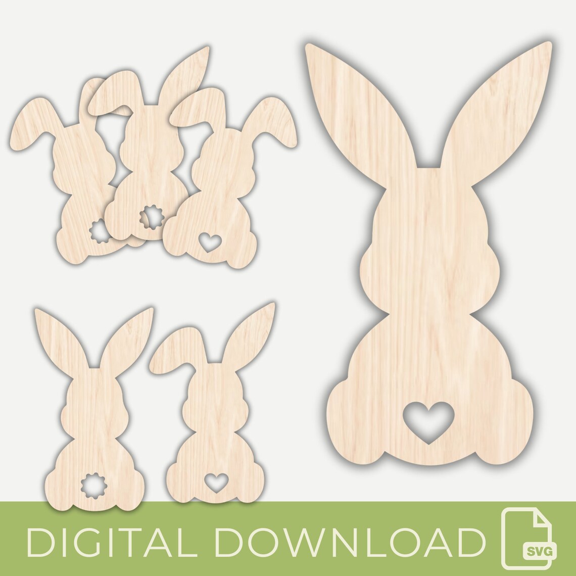 Laser Cut Easter Bunny Digital File, Rabbit Bundle, CNC Files ...