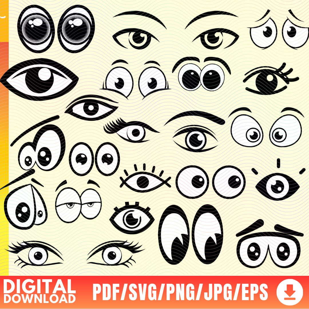 Bundle of Eyes, Eyes File, Eyes Silhouette, Digital Download, DIY, Svg ...