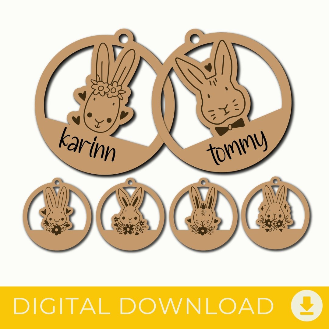 Laser Cut Easter Bunny Digital File, Rabbit Bundle, CNC Files ...