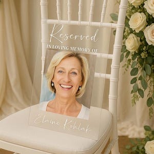 Reserved Memorial Sign, Reserved Memorial Sign Wedding Decor, In Loving Memory Sign, Wedding Memorial Sign, Personalized Memorial Plaque
