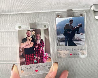 Custom Dad Photo Car Visor Clip, Drive Safe Daddy, Husband Gift Drive Safe Sun Visor Clip, Dad Car Accessories,Gift for Dad