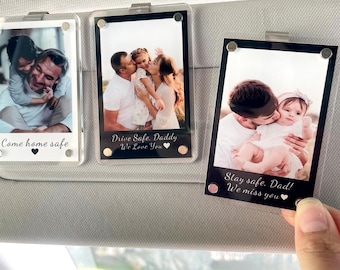 Custom Photo Car Visor Clip,Personalized Unique Gift For Dad,Drive Safe Daddy,Drive Safe Sun Visor Clip,Fathers Day Gift For Husband