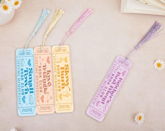 Romance Troupe Ticket Bookmarks,Acrylic colorful ticket stub Admit,Romance Reader Bookish Gift, Book Club Ticket,Cute Bookmark