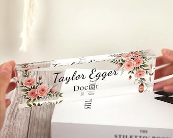 Desk Plaque, Acrylic Name Plate for Desk, Teacher Name Plate, Personalized Name Sign Acrylic Plaque, Office Decor, Custom Desk Name Plaque