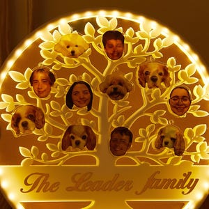 Personalized Family Tree Night Light,custom Acrylic LED Lamp,desk Lamp ...