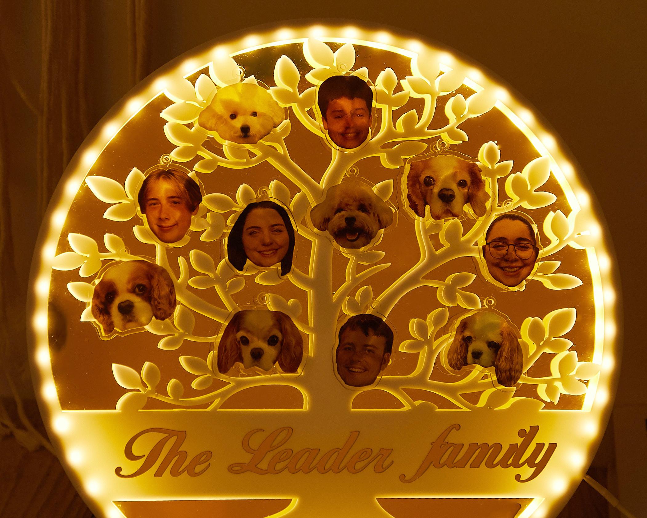 Personalized Family Tree Night Light,custom Acrylic LED Lamp,desk Lamp ...