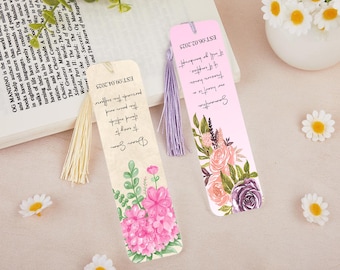 Aangepaste bloemenbladwijzer met naamzin, gepersonaliseerde bloemenbladwijzer met naam, bloemenbladwijzers voor vrouwen, cadeaus voor moeder Cadeau voor haar