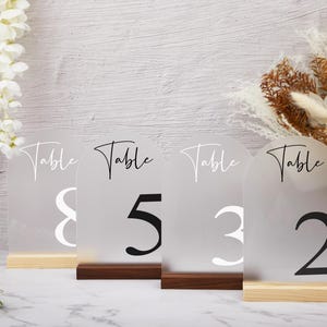 Wedding Table Numbers, Modern Arch Wedding Table Number Sign,Wedding Table Decor,Acrylic Table Numbers,Frosted Table Numbers,Reception Signs