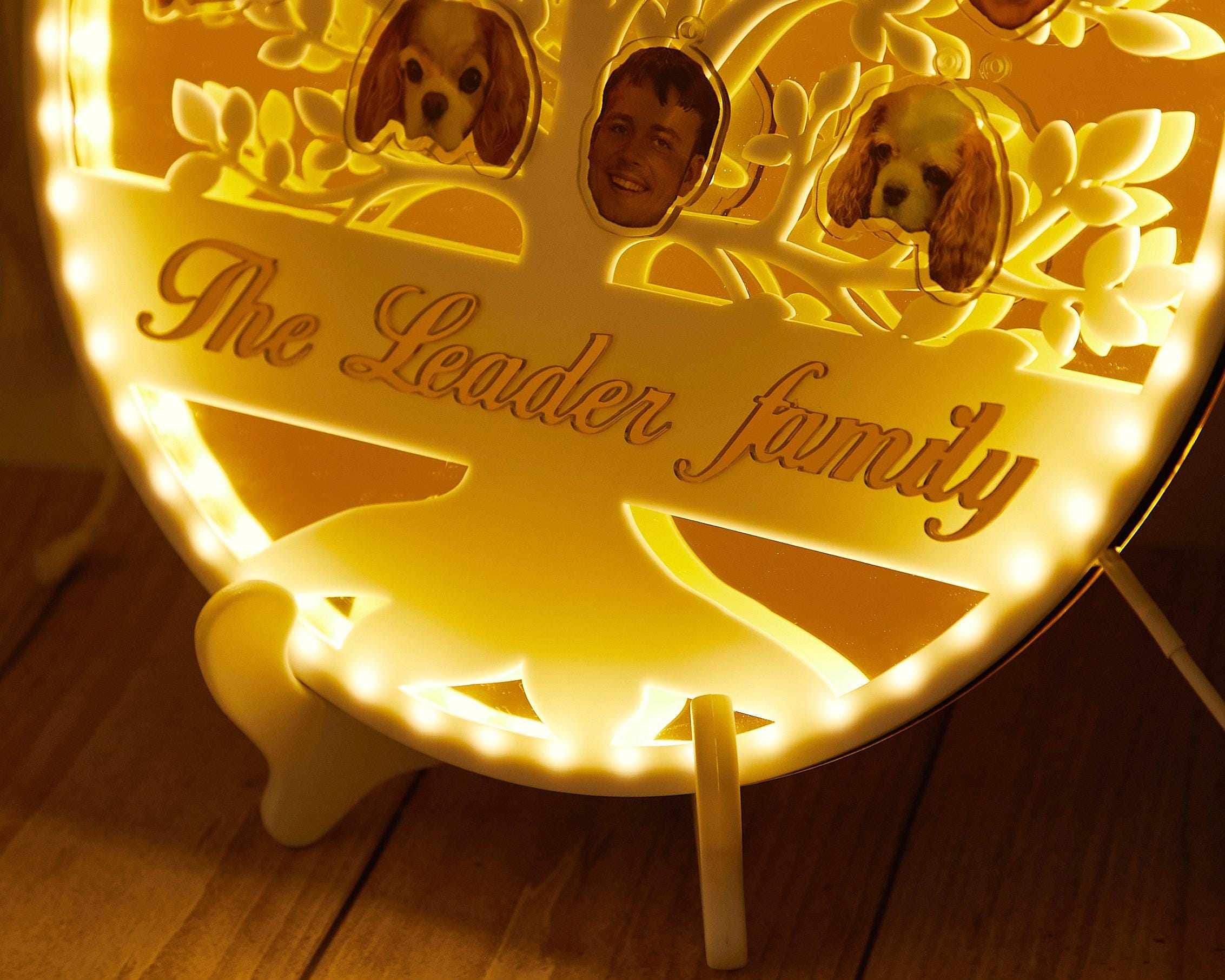 Personalized Family Tree Night Light,custom Acrylic LED Lamp,desk Lamp ...
