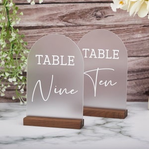 Wedding Table Numbers, Table Numbers Wedding, Wedding Table Centerpiece, Custom Frosted Wedding Reception Decor, Acrylic Table Numbers