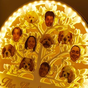 Personalized Family Tree Night Light,custom Acrylic LED Lamp,desk Lamp ...