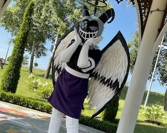 Fabric costume cosplay Lute Hazbin Hotel.  Custom cosplay props commissions.