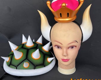 Cosplay Bowsette Muschel, Krone und Hörner. Custom Cosplay Eva Schaumstoff Requisiten Auftragsarbeiten.