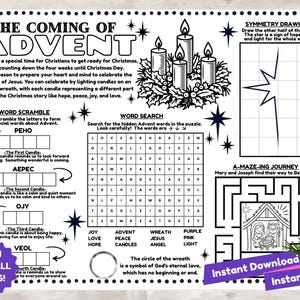 Advent Activity Sheet | Printable | Instant Download