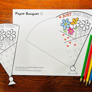 Carta fai da te Bouquet di carta / Molte occasioni / Stampabile / Download immediato