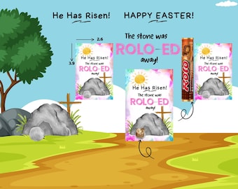 Easter Tag | "The Stone Was Rolo-ed Away" | Printable | Instant Download