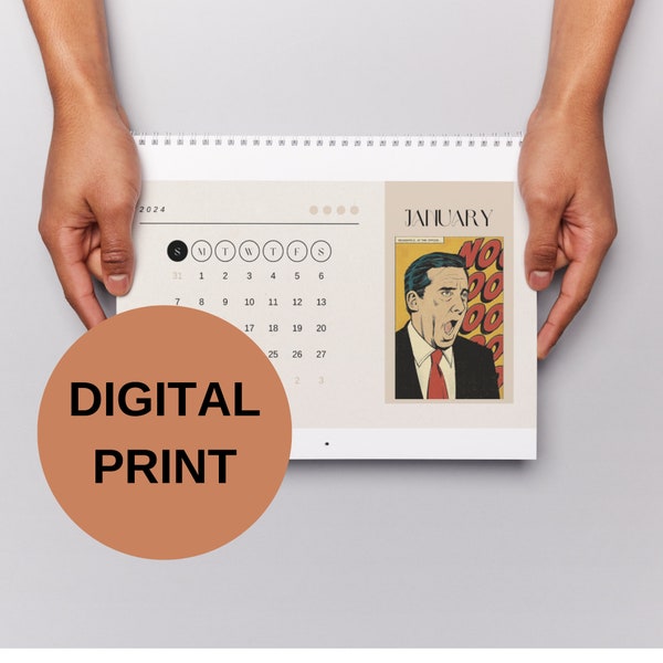 The Office Calendar Michael Scott Edition 2024 | Unique Digital Planner | Funny Quotes, Memorable Moments | Printable Calendar