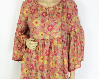 Boho Silk Dress with Pockets, One-of-a-Kind, Sari silk Dress, Silk Dresses, Vintage Clothing, Party Dresses, Knee length Dress