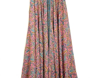 Recycled Silk Wide Leg Palazzo Pants: Bohemian Trousers