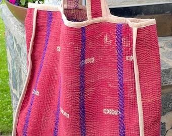 Vintage Kantha Eco friendly Tote Kantha Reciclado Reversível Tote Bag Vintage Sari Kantha Bag Shopping Tote Bag Presente para ela