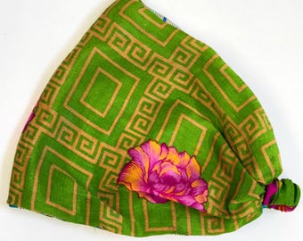 Breites Bandana Stirnband, breites Sari Haarband, Haar Turban, Chemo Stirnband, Haarschmuck, Multicolor Stirnband, Zero Waste. Geschenk für Mama