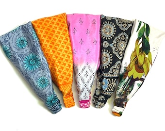Breites Bandana Stirnband, breites Sari Haarband, Haar Turban, Chemo Stirnband, Haarschmuck, Multicolor Stirnband, Zero Waste. Geschenk für Mama