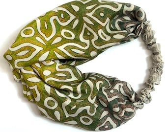 Bandeau torsadé bohème, accessoires pour cheveux, cadeaux zéro déchet, bandeau en soie, bandeau de mariée, bandeaux de yoga, cadeaux de Noël, unique en son genre