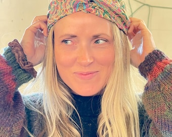 Bandeau torsadé, Accessoires pour cheveux, Cadeaux zéro déchet, Bandeau en soie, Bandeau de mariée, Bandeaux de yoga, Cadeau de Noël bohème, Cadeaux uniques