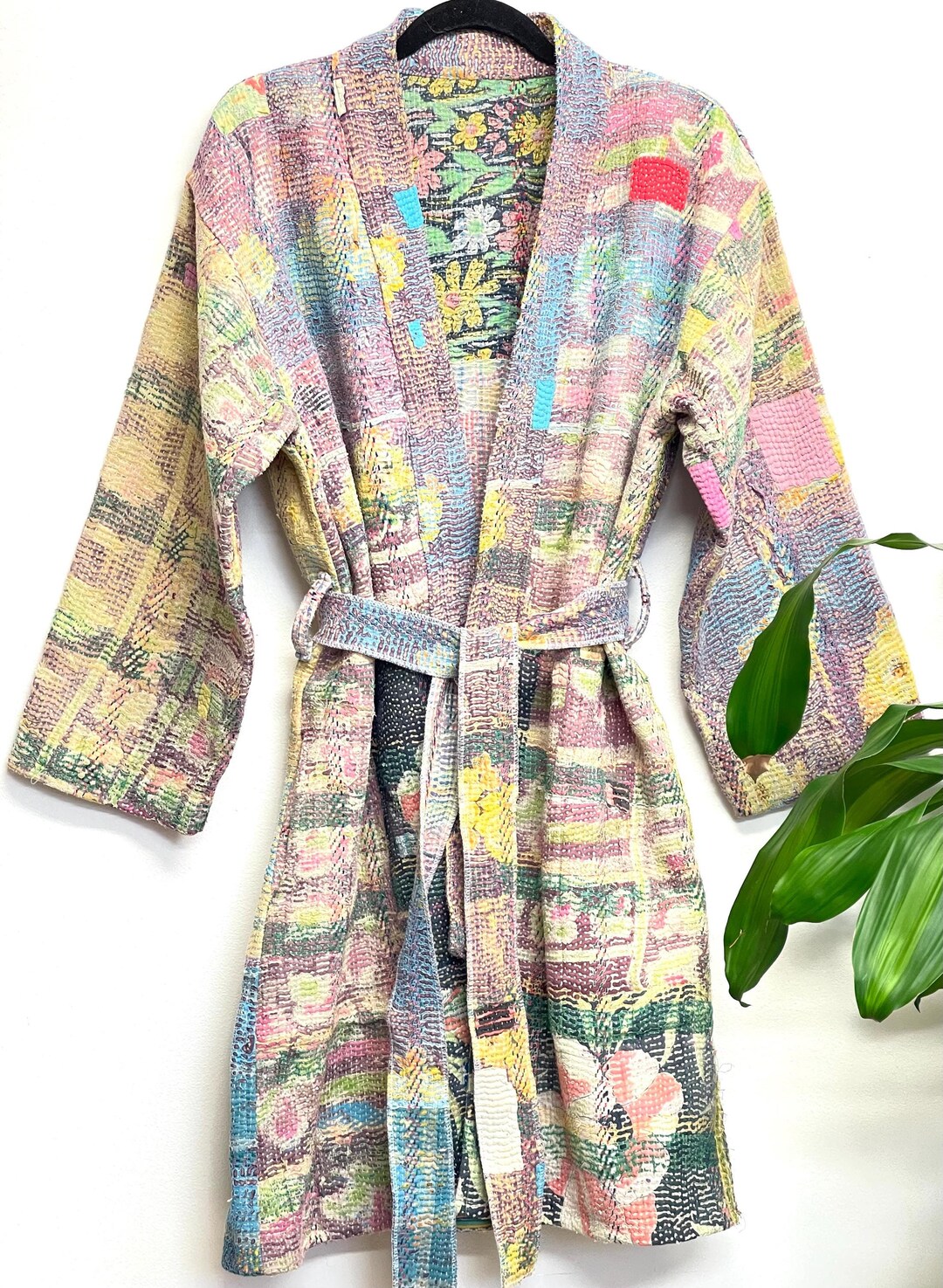 8. Long Reversible Kantha Jacket