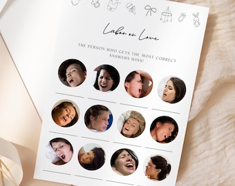 Hand Drawn Labor or Love Game, Funny Baby Shower Games Printable, Editable Kraft Shower Games, Minimalist Modern Baby Shower #mg18