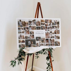Custom Photo Collage Template | 51 Photos | 36x24 Poster Size | Anniversary Gift | Memorial Sign