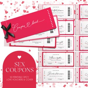 Fun and Flirty Love Coupons, Steamy Love Coupons, Spicy Printable Coupons for Couple, Best Valentine&#39;s Day Gift, Perfect Gift for Couples